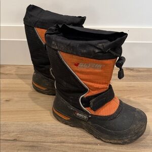 🧡 Baffin Kids Black & Orange Winter Boots – Youth Size 12